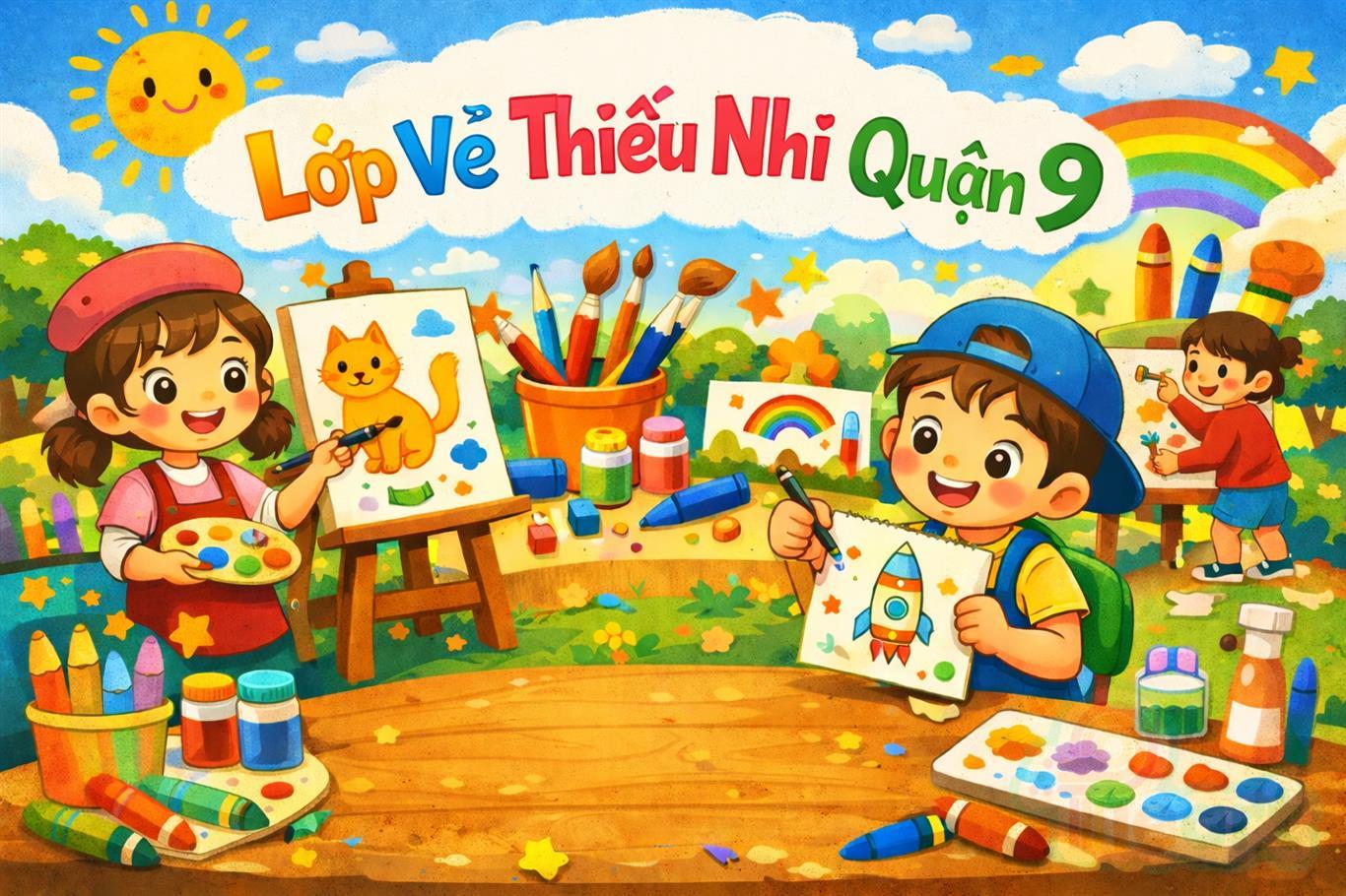 Tuyển sinh lớp vẽ thiếu nhi quận 9 – Tặng buổi học thử miễn phí ngay hôm nay!