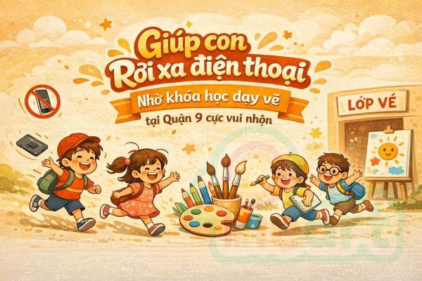 Giúp con rời xa điện thoại nhờ khóa học dạy vẽ tại quận 9